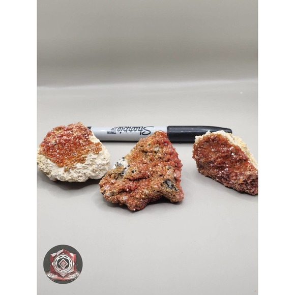 Natural Vanadinite Druzy Cluster With Barite Grade AAA Moroccan Mystery Crystal. - Picture 9 of 12